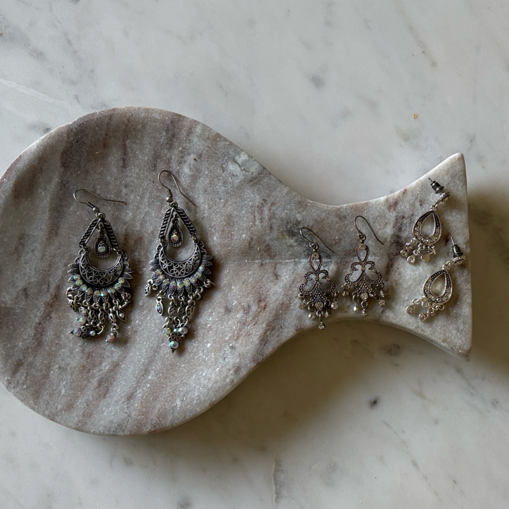 Elegant Silver Chandelier Earrings